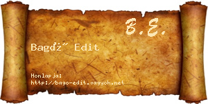 Bagó Edit névjegykártya
